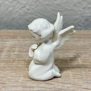 Goebel White Angel Porcelain Glaze HE 20 TMK3 2.5" Religious Holiday 1950's Vtg